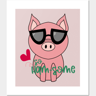 Handsome Ham-Some Pigs with Sunglasses -  Handsome Enough Posters and Art